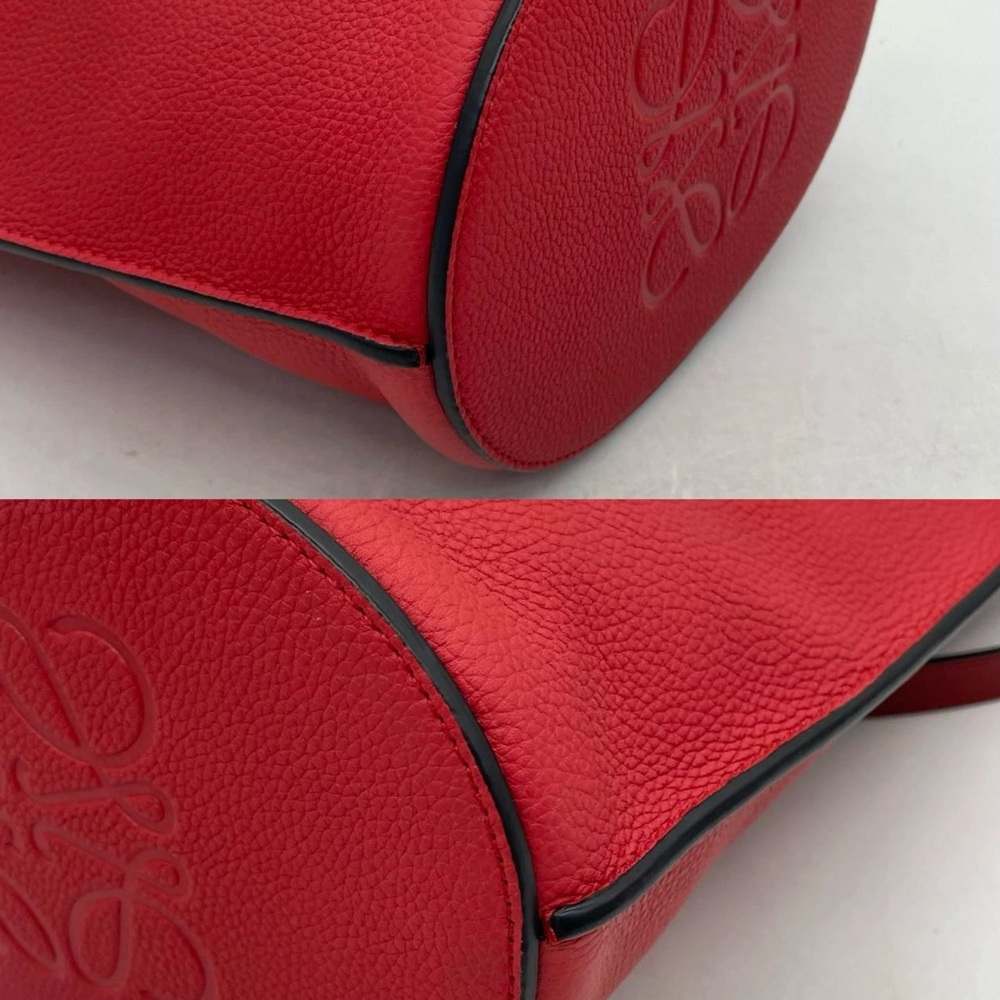 Auth Loewe Gate Bucket Bag – Raspberry Red – Small - Picture 12 of 15